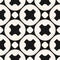 Vector monochrome geometric seamless pattern with big smooth crosses, circles