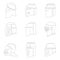 Vector monochrome icon set with ancient warrior helmets