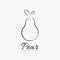 Vector monochrome illustration of delicious Pear Logo. Flat icon for apps and websites.