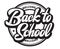 Vector monochrome illustration with lettering inscription back to school