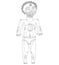 Vector monochrome illustration of nude man, Adam concept. Hand d