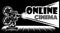Vector monochrome online cinema advertising template on black background
