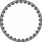 Vector monochrome round patterned Kazakh national frame. Asian ornament in a circle.