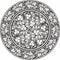 Vector monochrome round Russian folk ornament Khokhloma.