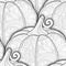 Vector Monochrome Seamless Pattern with Decorative Pumpkin