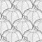 Vector Monochrome Seamless Pattern with Decorative Pumpkin