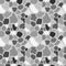 Vector monochrome seamless pattern, spots and blots on grey background. Design element for prints, textile, wrapping.