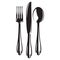 Vector monochrome set of cutlery - fork spoon knife