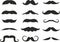 Vector monochrome set of various male mustaches