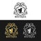 Vector monogram logo template. Luxury crown design. Graceful vintage griffin silhouettes illustration.