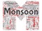 Vector monsoon dangerous weather letter font M