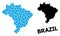 Vector Mosaic Map of Brazil of Liquid Drops and Solid Map