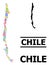 Vector Mosaic Map of Chile of Bank and Business Parts