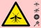 Vector Mosquito Warning Triangle Sign Icon