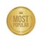 Vector Most Popular Gold Sign, Round Label