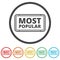 Vector Most Popular Sign, 6 Colors Included