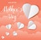Vector Mother`s Day Flying Hearts Card