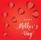 Vector Mother`s Day Flying Hearts Card