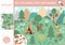 Vector Mothers day holiday searching game with cute baby and mother animals in the forest. Find hidden mamas in the picture.