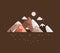 Vector mountain landscape with multicolored mountains in brown shades.