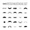 Vector moustache icons set for retro design