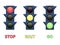 Vector multi-colored signal traffic light