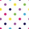 Vector Multi-coloured polka dots seamless pattern background.