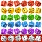 Vector multicolor dice set