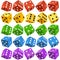 Vector multicolor dice set