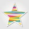 Vector multicolor Star. Paper star Logo from colour Scotch tapes