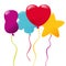 Vector multicolored balloons of different shapes