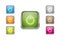 Vector multicolored glossy rounded square buttons