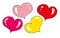 Vector multicolored hearts in doodle style. Design for postcards, web banners, birthdays, greeting and invitation cards
