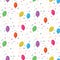 Vector multicolored party balloons and confetti seamless pattern