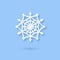 Vector Multilayered Paper Snowflake icon. Paper cut snow flake isolated on violet color cover. Weather ornate symbol