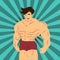 Vector of muscle man his work fitness