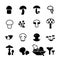 Vector Mushroom Icon, Logo, Template or Pictogram Set