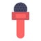 Vector music microphone illustration. Sound radio studio and audio karaoke communication. Musical speech voice icon and broadcast
