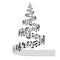 Vector music score Christmas tree