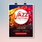 Vector musical flyer Jazz festival. Music concert poster background festival brochure flyer template