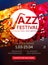 Vector musical flyer Jazz festival. Music poster background festival brochure flyer template.