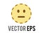 Vector muted yellow neutral helpless, disappointed, upset face icon with dotted or dashed outline