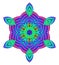 Vector Mystical Mandala for Meditative Practice Openwork Six Petalled Iridescent Flourish Mystic Yantra Pattern