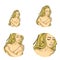 Vector naked girl covering breast, pop art avatars