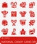 Vector National Candy Cane icon set