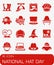 Vector National Hat Day icon set