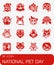 Vector National Pet Day icon set