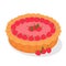 Vector of the National Raspberry Cream Pie Day. a whole sweet raspberry cake