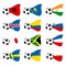 Vector national soccer flags