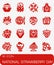 Vector National Strawberry Day icon set